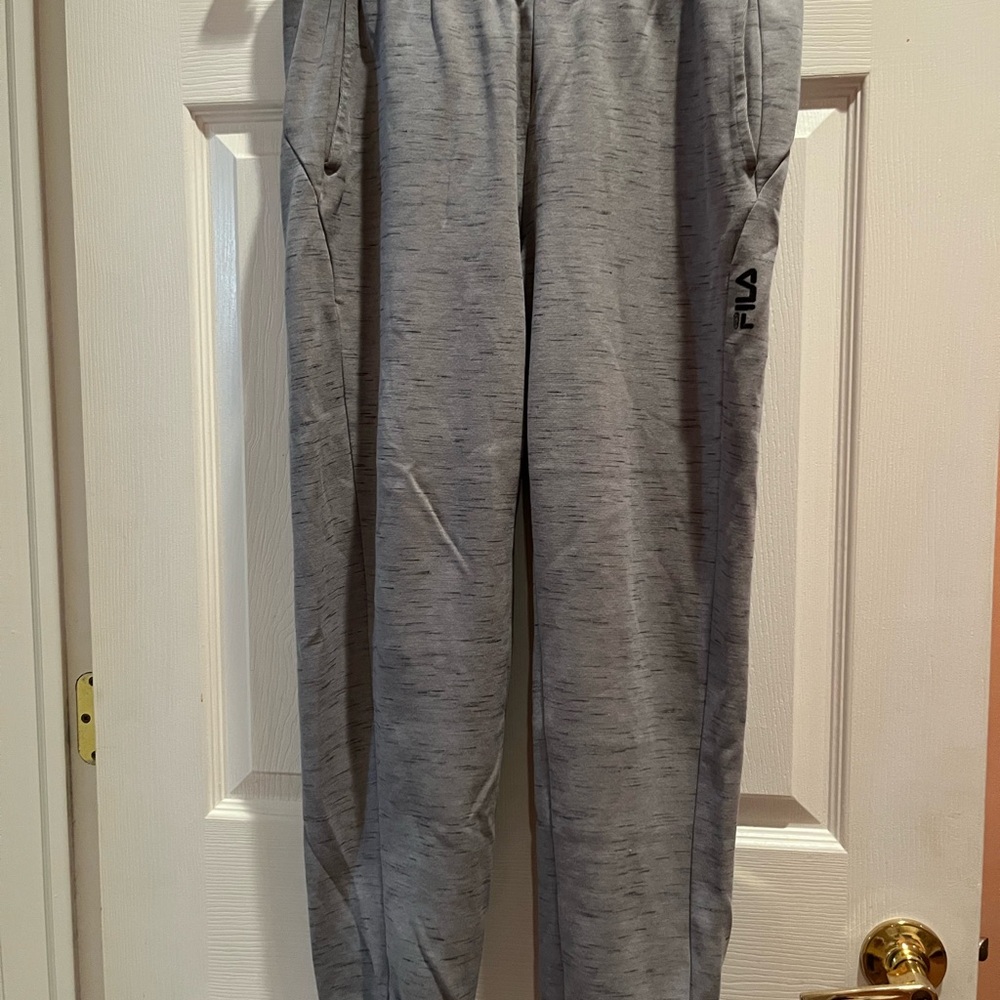 Fila Gray Sweatpants Relaxed Fit Cotton Blend